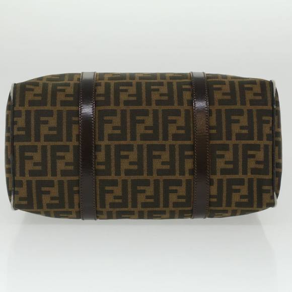 FENDI Zucca Canvas Hand Bag Brown Black Auth 36763 - Picture 6 of 16